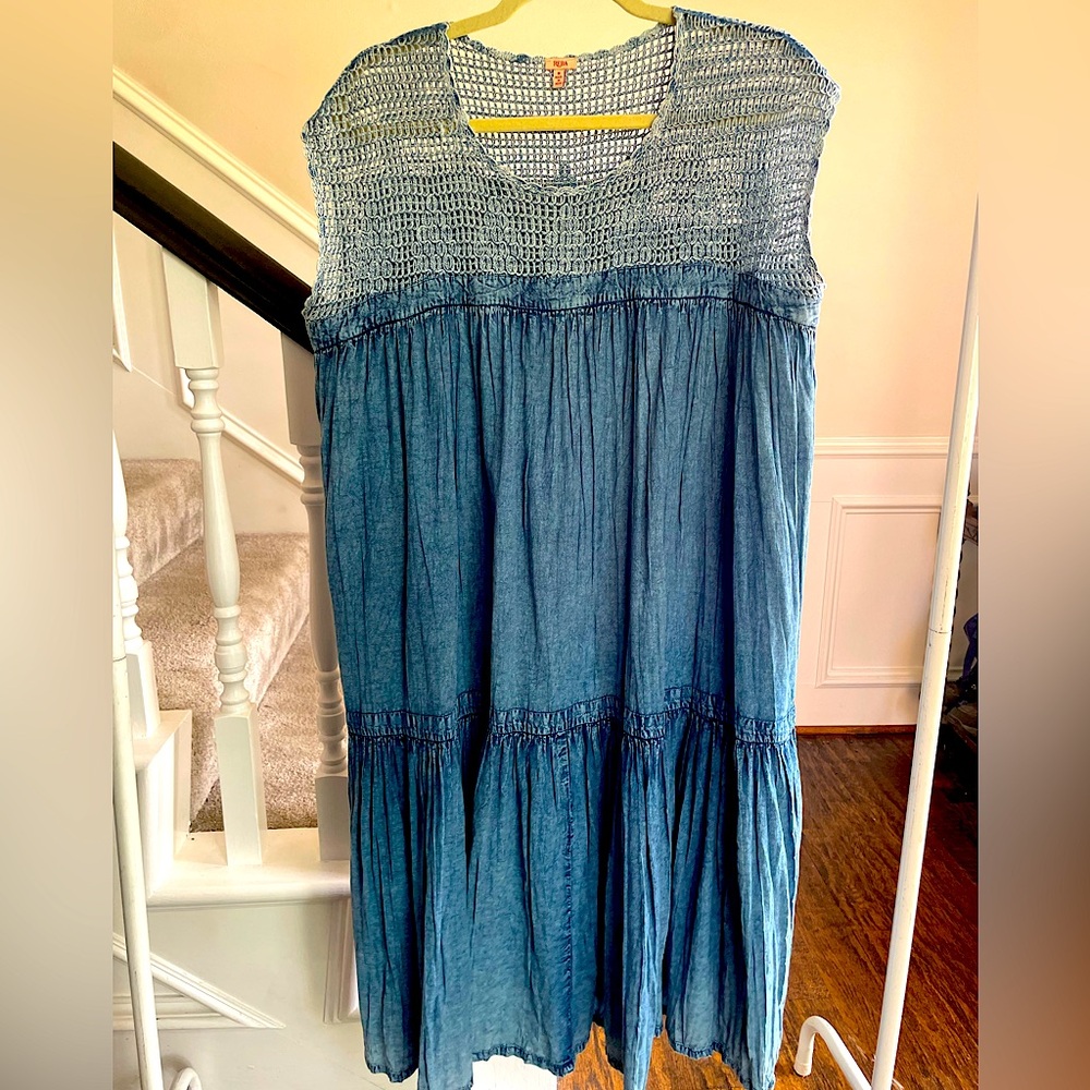 NWOT: Denim Loose Fit Sleeveless Dress by Reba